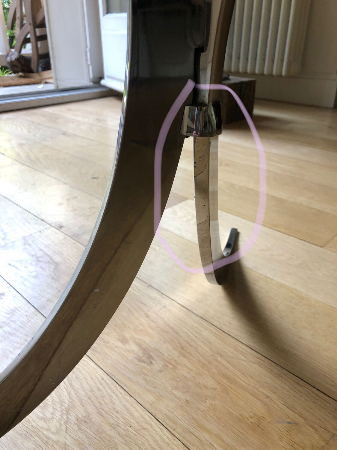 Dining table 70 smoked glass and steel