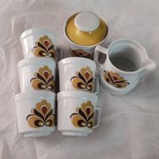 Set of coffee cups and serving pieces