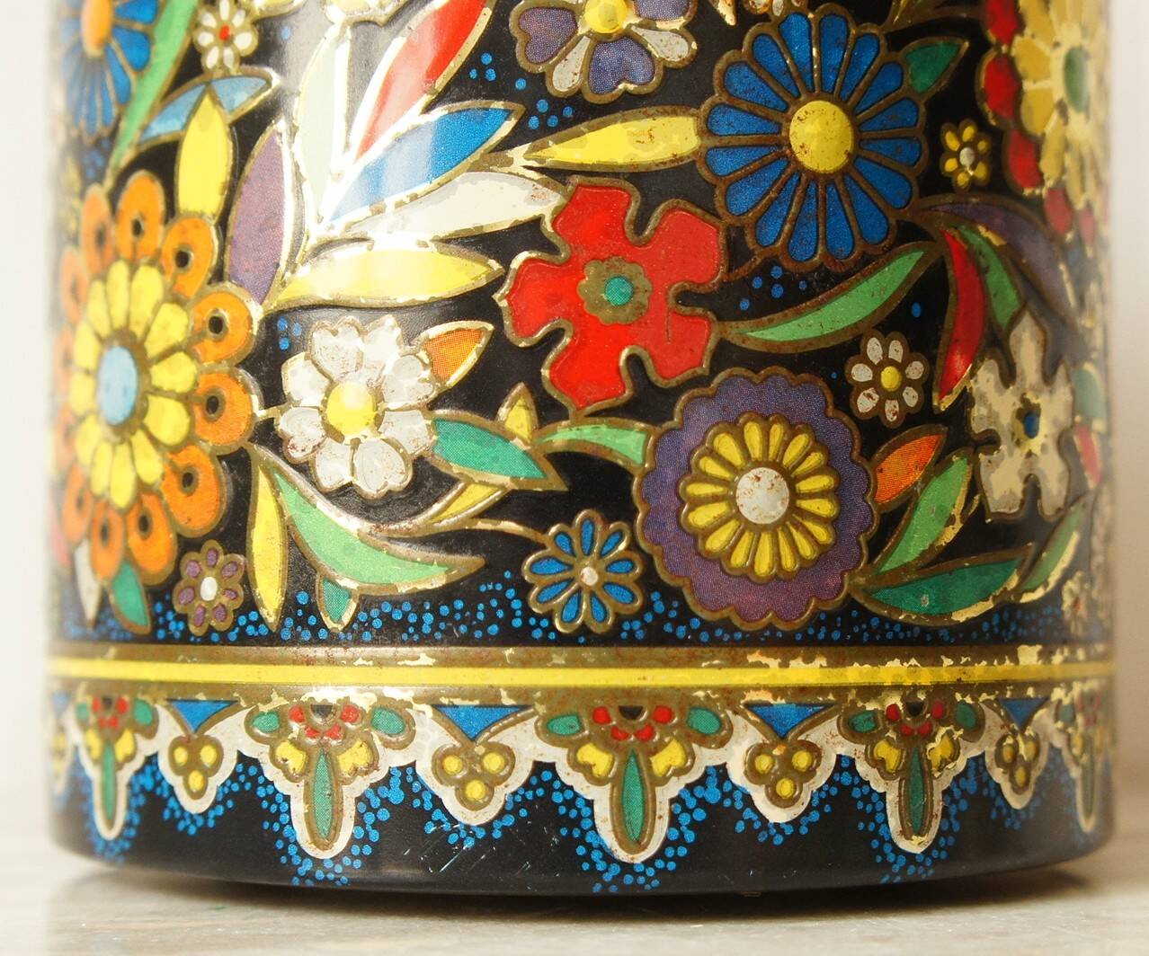 Dutch embossed metal cookie tin