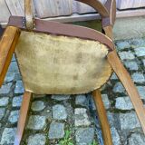 Art Deco bridge armchairs in leather from the 1950s.