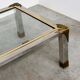 Vintage coffee table in chrome and brass adorned with sculpted leaf details, 1970s