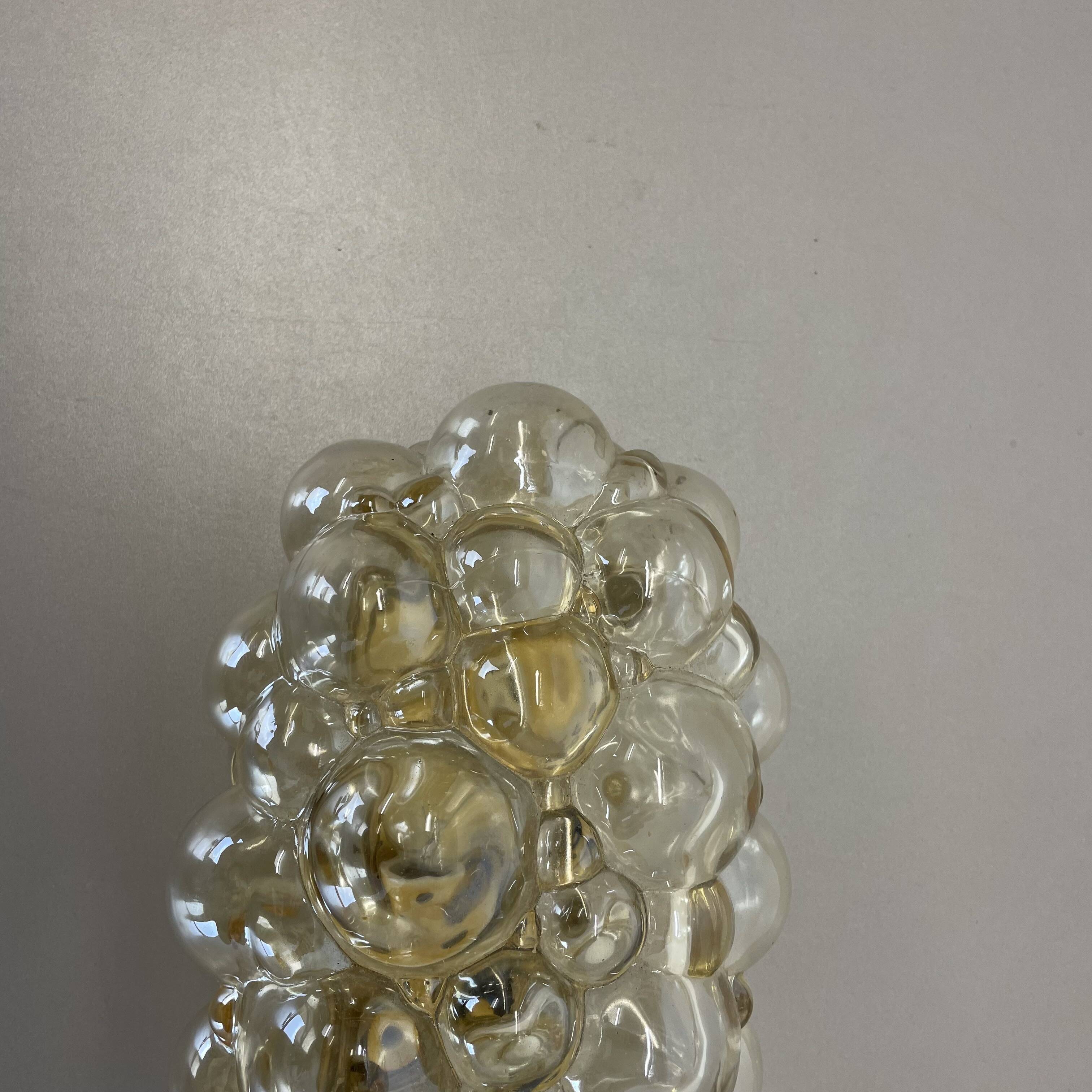 Original Amber Glass Wall Lights Sconces Helena Tynell Glashütte Limburg, 1960s