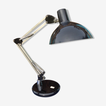 Lampe de bureau vintage,  articulée, noire, années 70