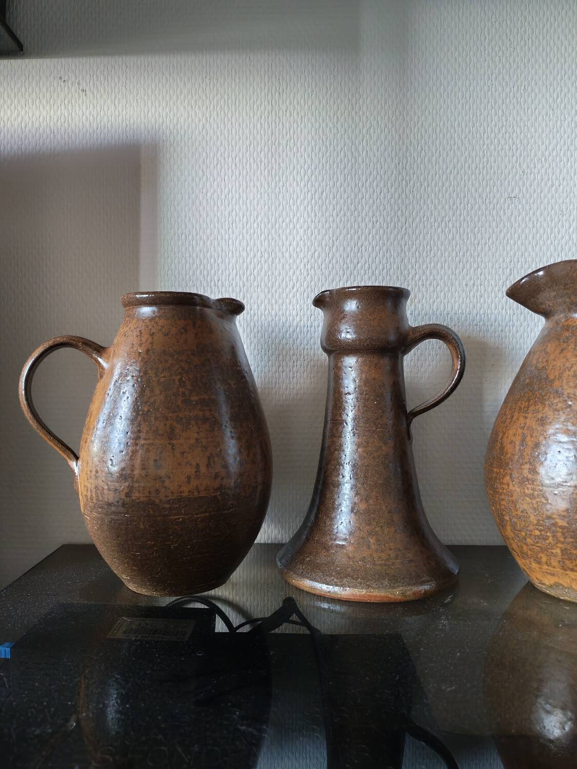 Collection de trois vases en grès  Rudi Stahl Studio Pottery 1970