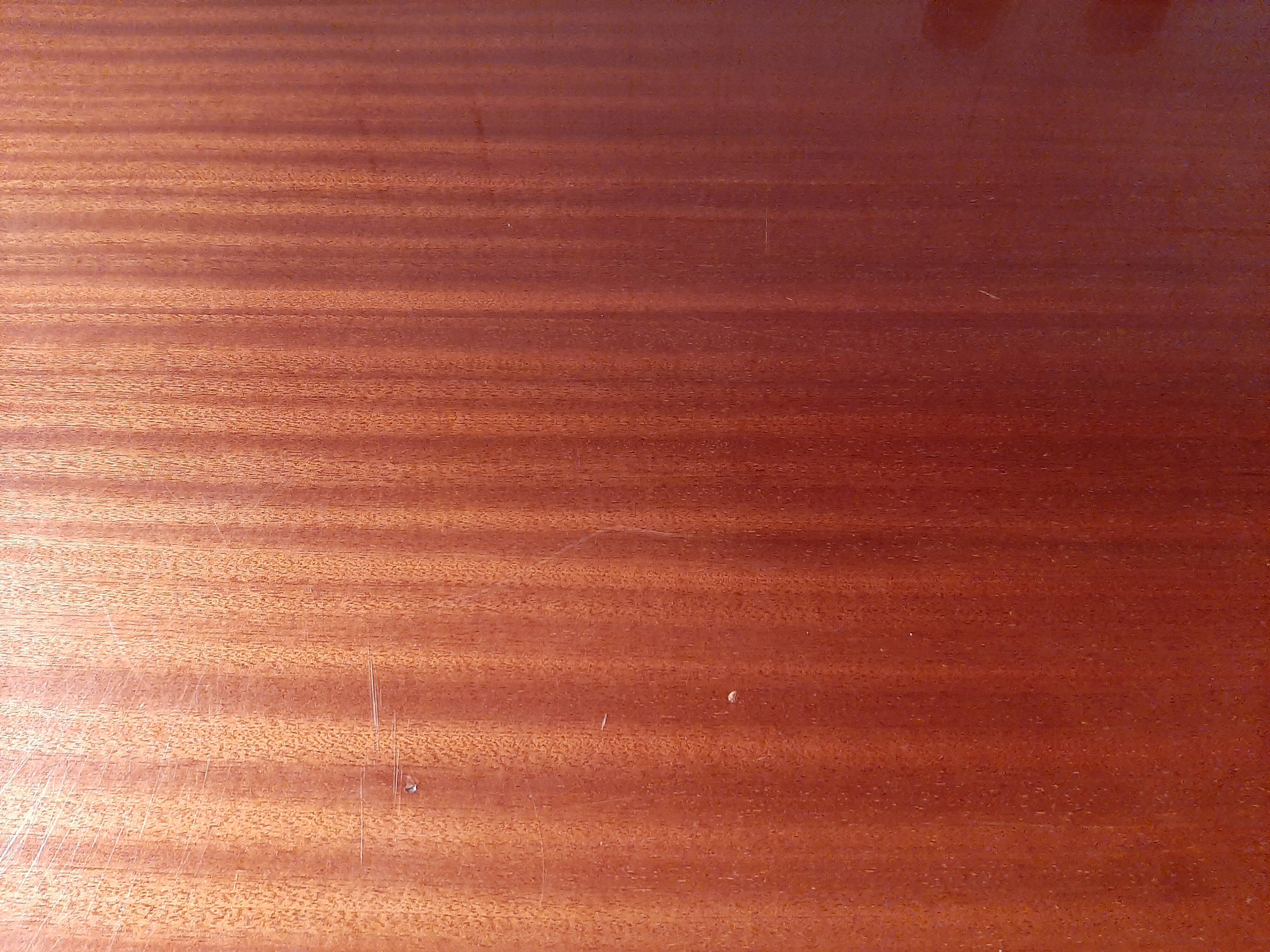 Vintage chest of drawers 3 drawers - varnished teak - Scandinavian style - retro patterns - 60s