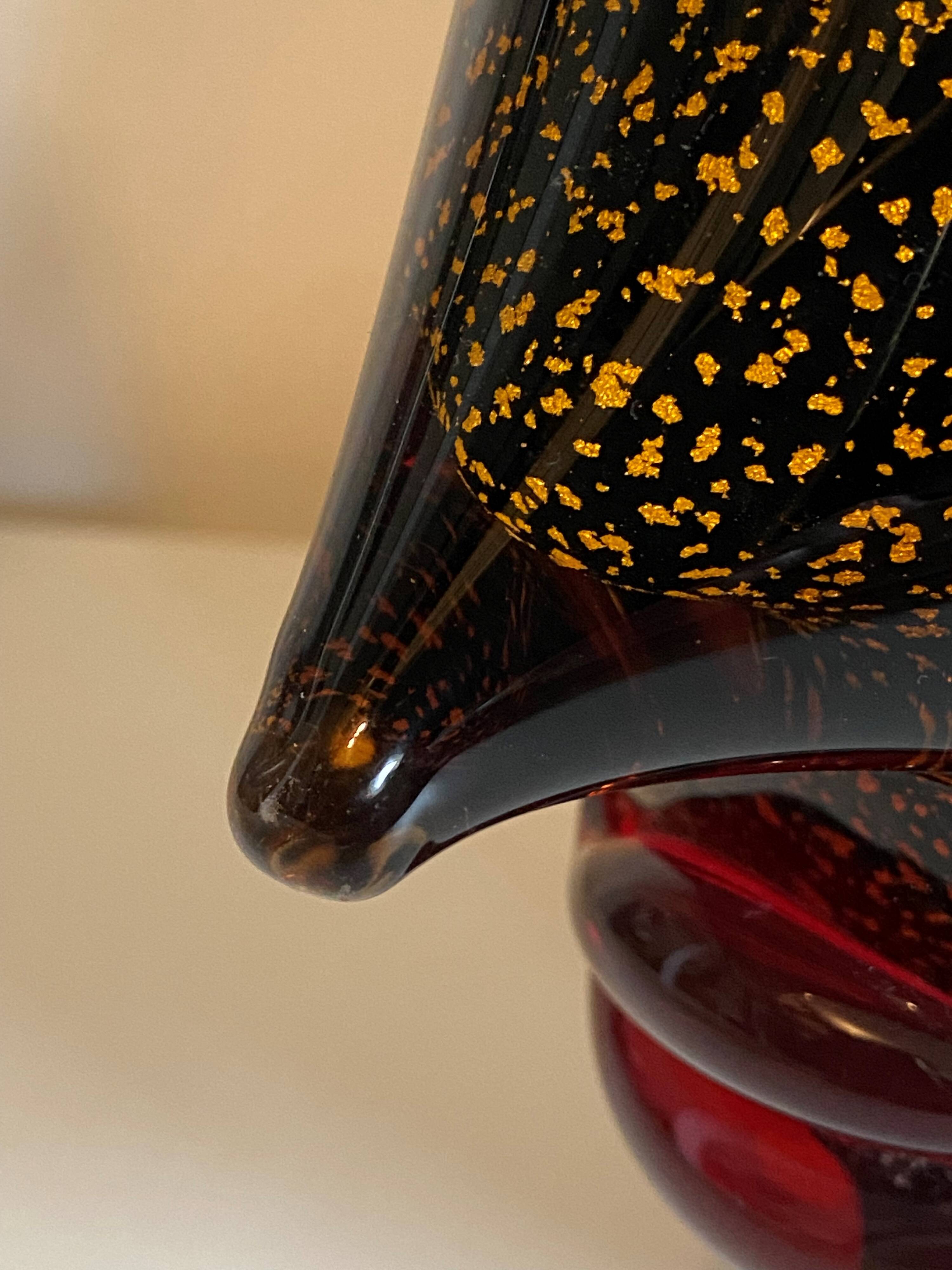 Fish head vase in Murano glass from the 1980s.