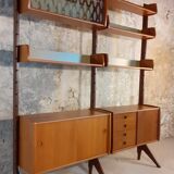 Self-supporting teak shelves ergo, vintage scandinavian 1960s