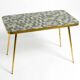 Beautiful Mid Century Modern brass side table with mosaic surface by Münche
