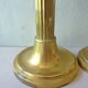 Pair of candlesticks yellow brass fluted barrels
