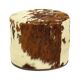 Round Vintage Pouf Cowhide Leather Sixties 47cm