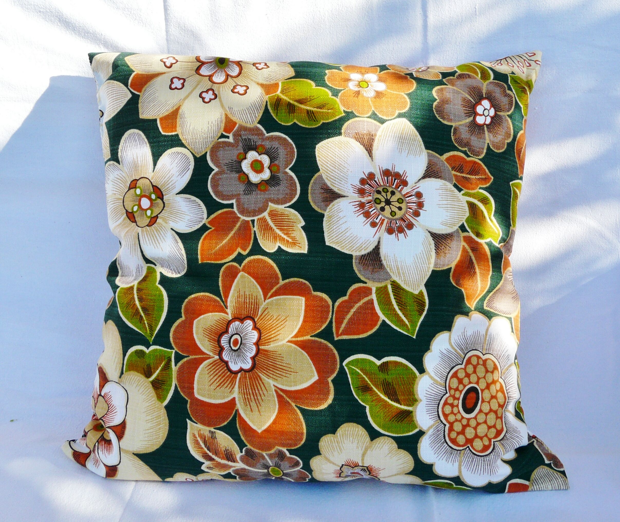 Pair of flowery vintage cushions