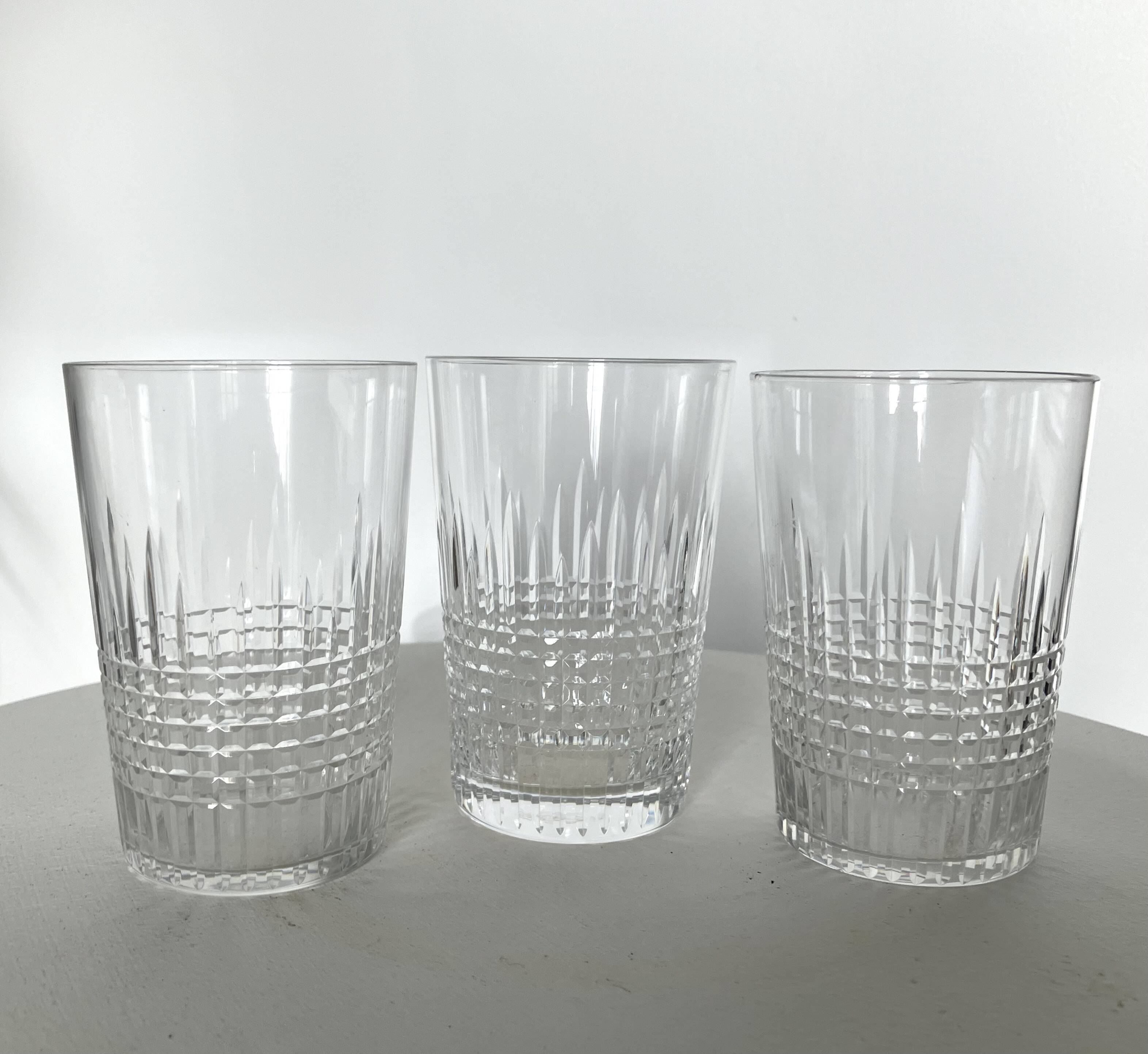Trio of baccarat tumbler glasses Nancy model