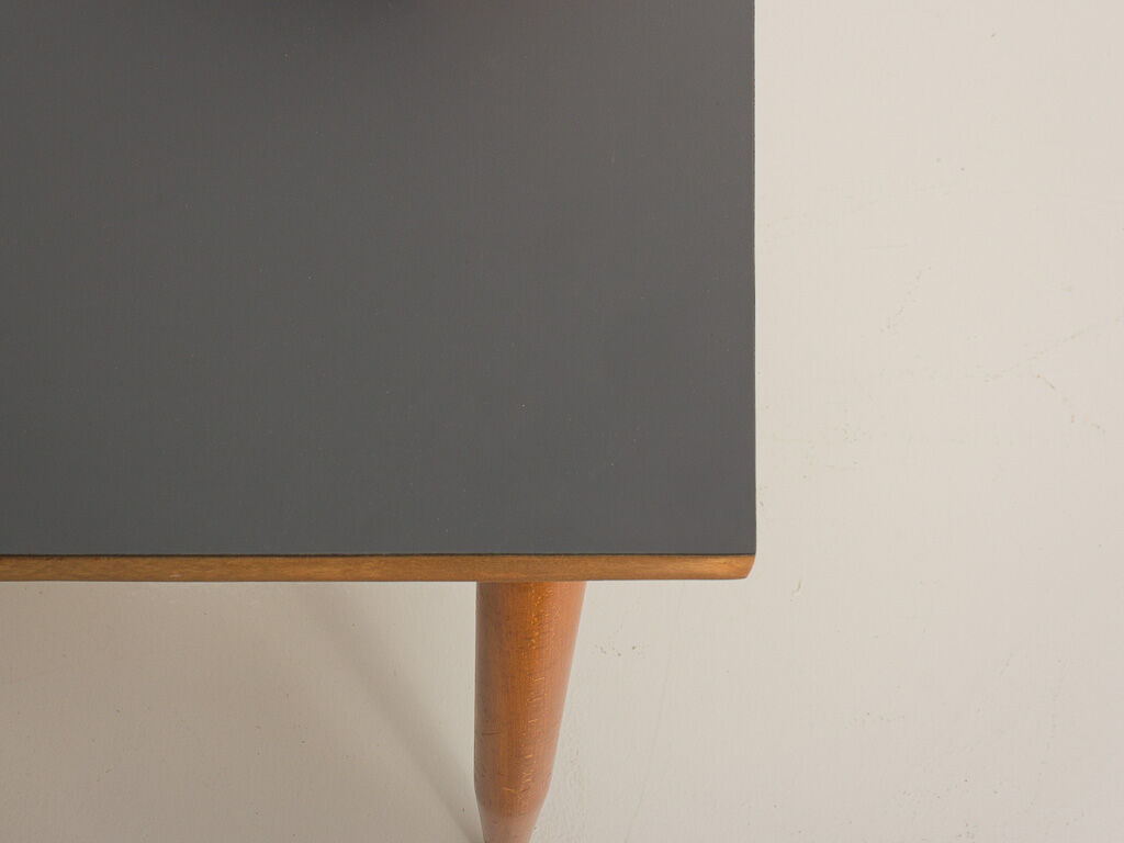 Fully restored Scandinavian desk with grey laminate top