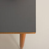 Fully restored Scandinavian desk with grey laminate top