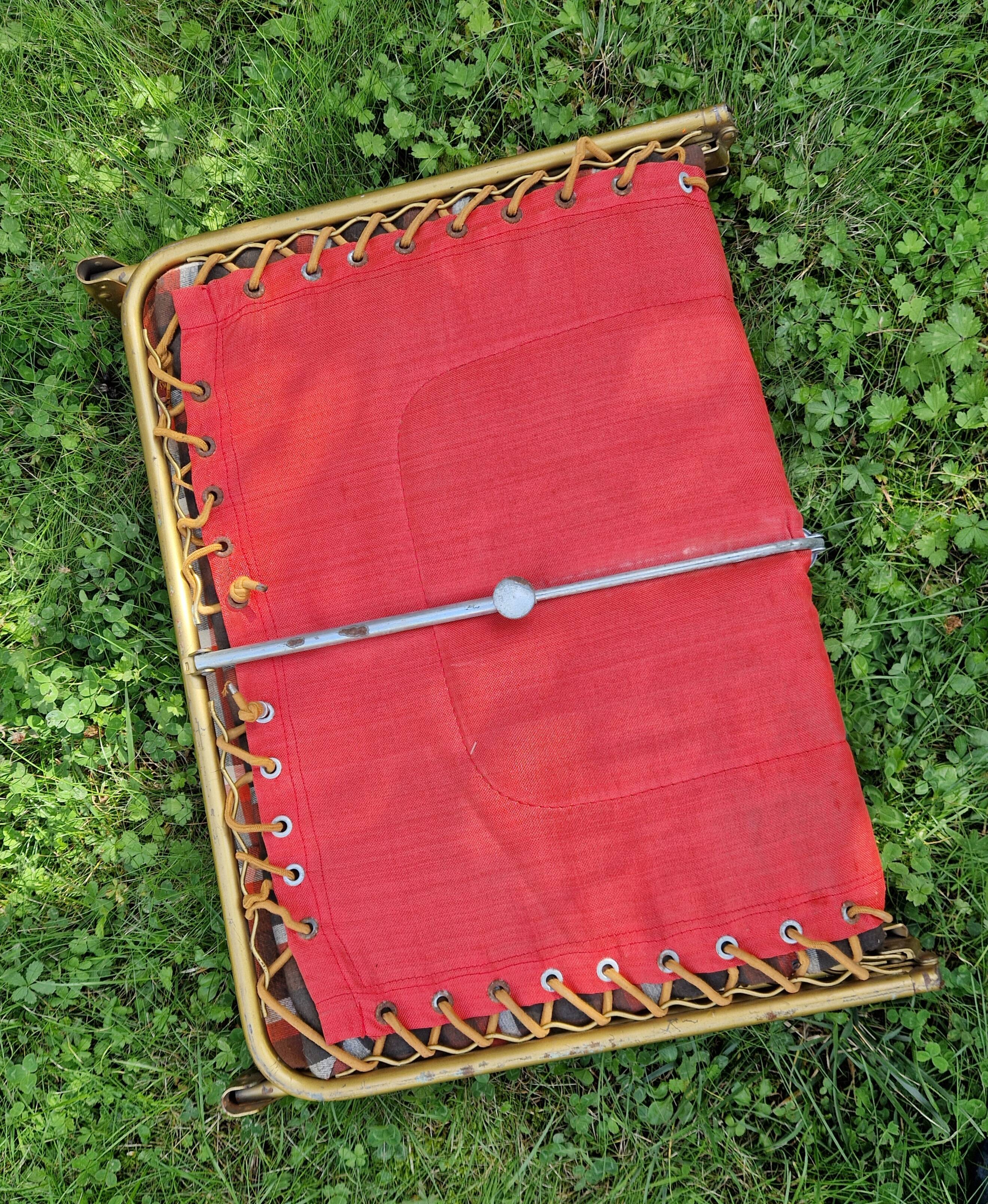 Extra bed, quilted sun lounger, Lafuma vintage 1970