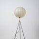 Lampadaire tripode cocon en fibre de verre et laiton, années 1960