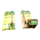 Level crossing with barrier guard house Made in France Meccano