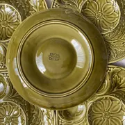 Artichoke service in Gien slipware