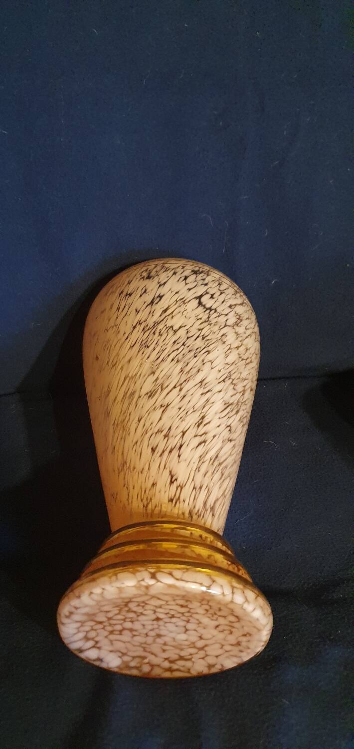 Pink and gold blown glass vase