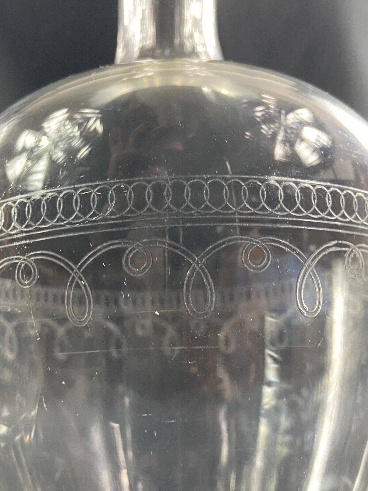 Crystal carafe with needle-engraved decoration 19th century Baccarat Saint Louis