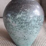 Vintage turquoise vase signed