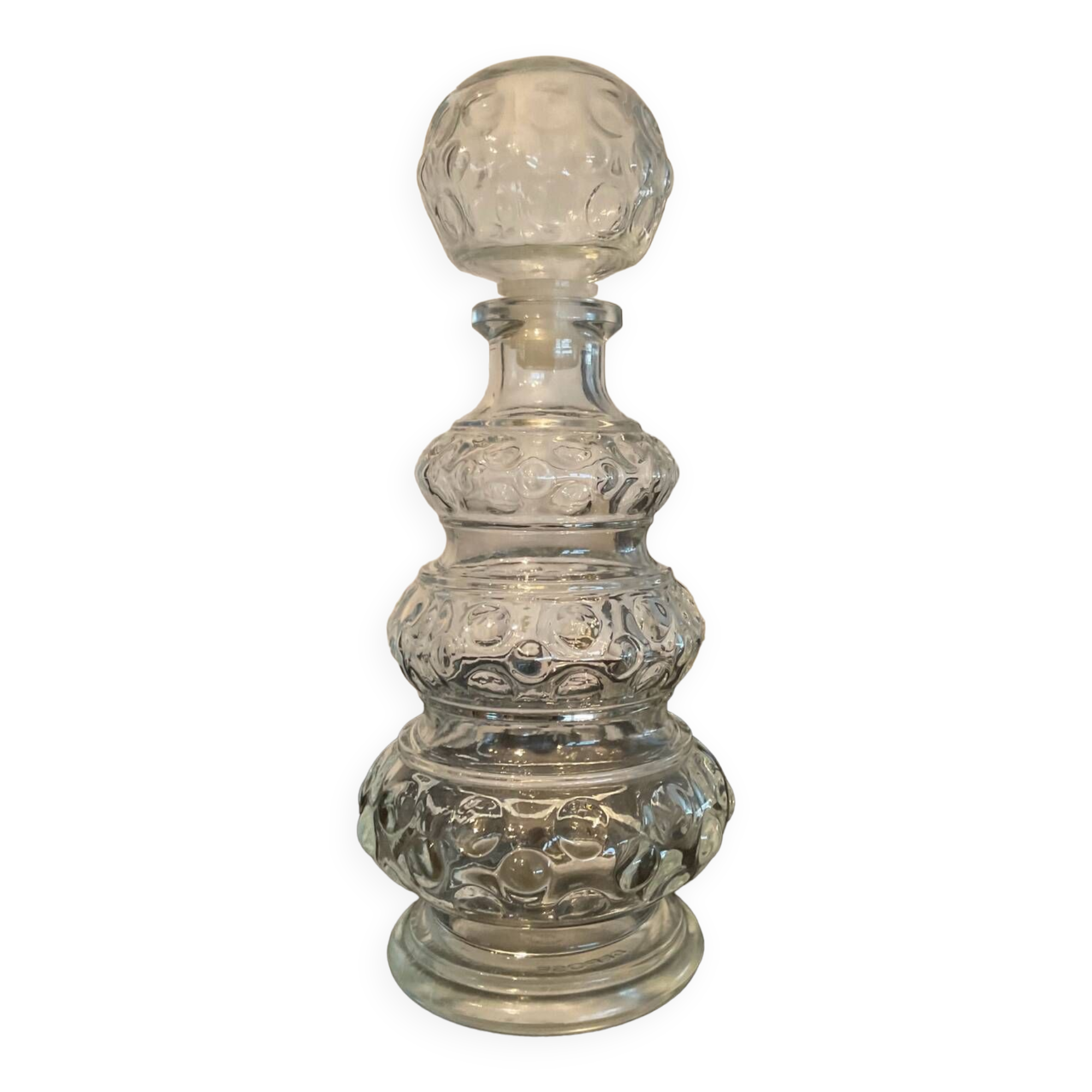 Vintage molded glass bottle France