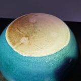 Old vase ball ceramic blue 70s vintage decoration
