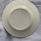 Lot of 12 old flat plates and 2 dishes, Terre de fer Henri II Salins