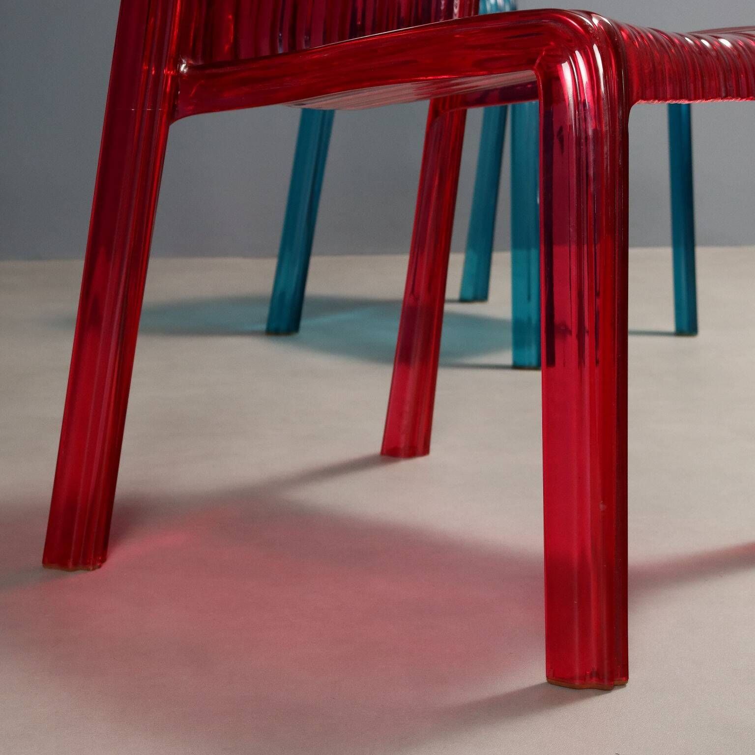 Original vintage Kartell Frilly chairs designed by Patricia Urquiola in the 2000s