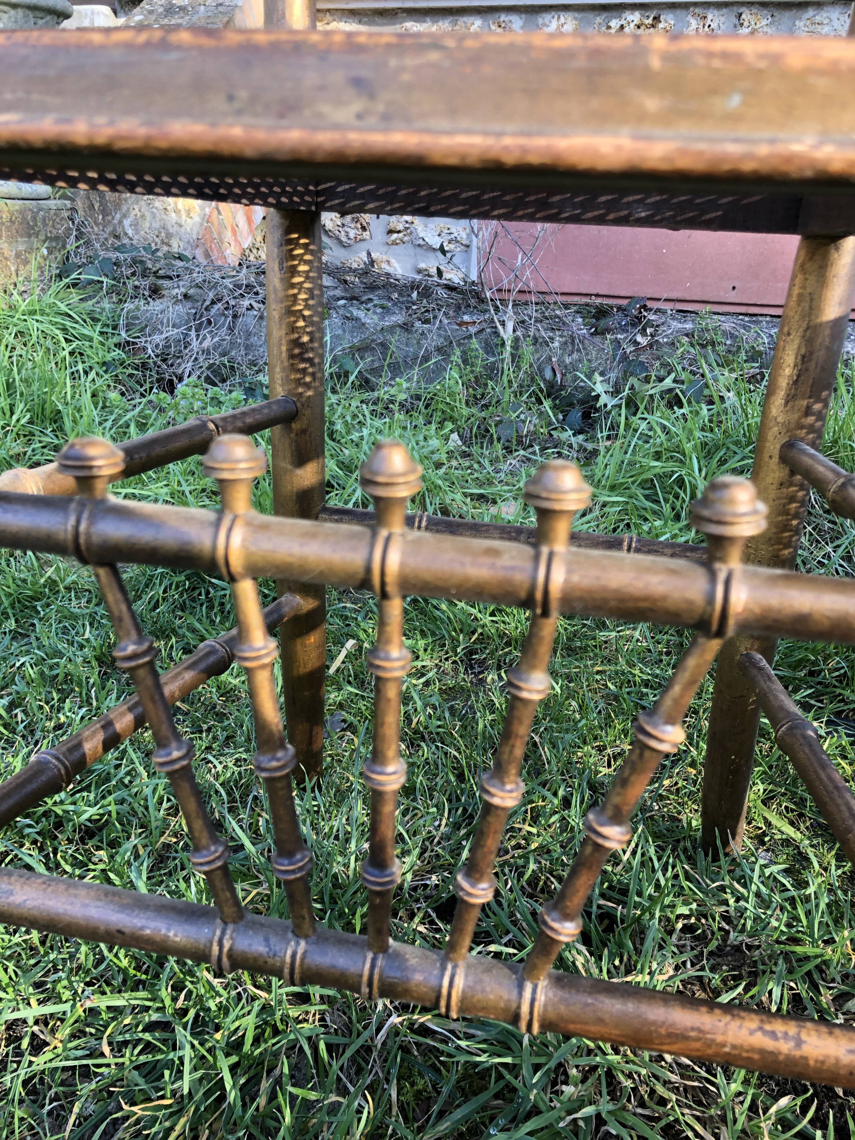 Pair of caned chairs in gilded wood