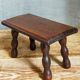 Pair of vintage solid turned wood footstools