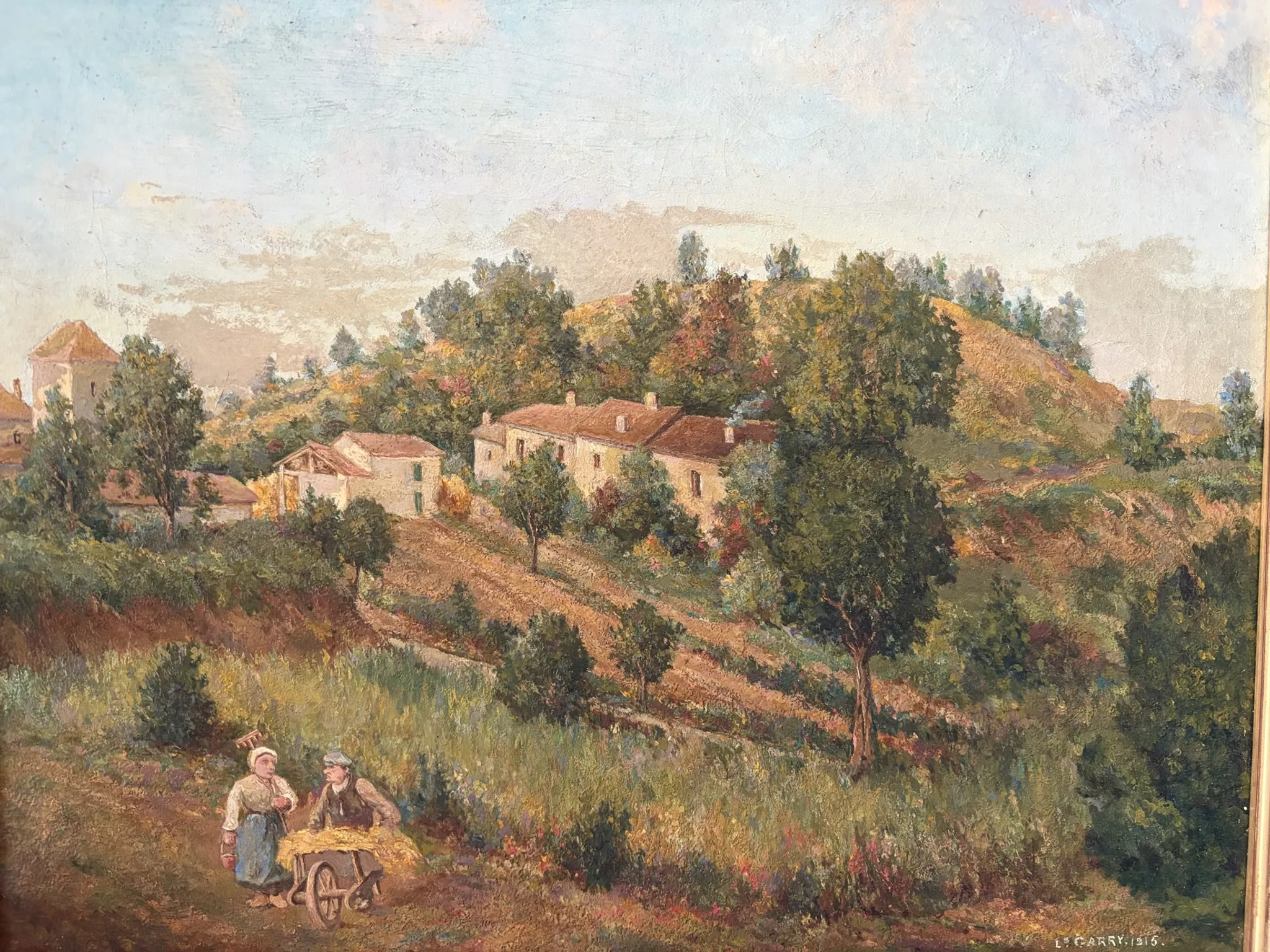 French landscape, oil on canvas signed Louis Garry 1915