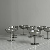8 stainless steel metal footed bowls