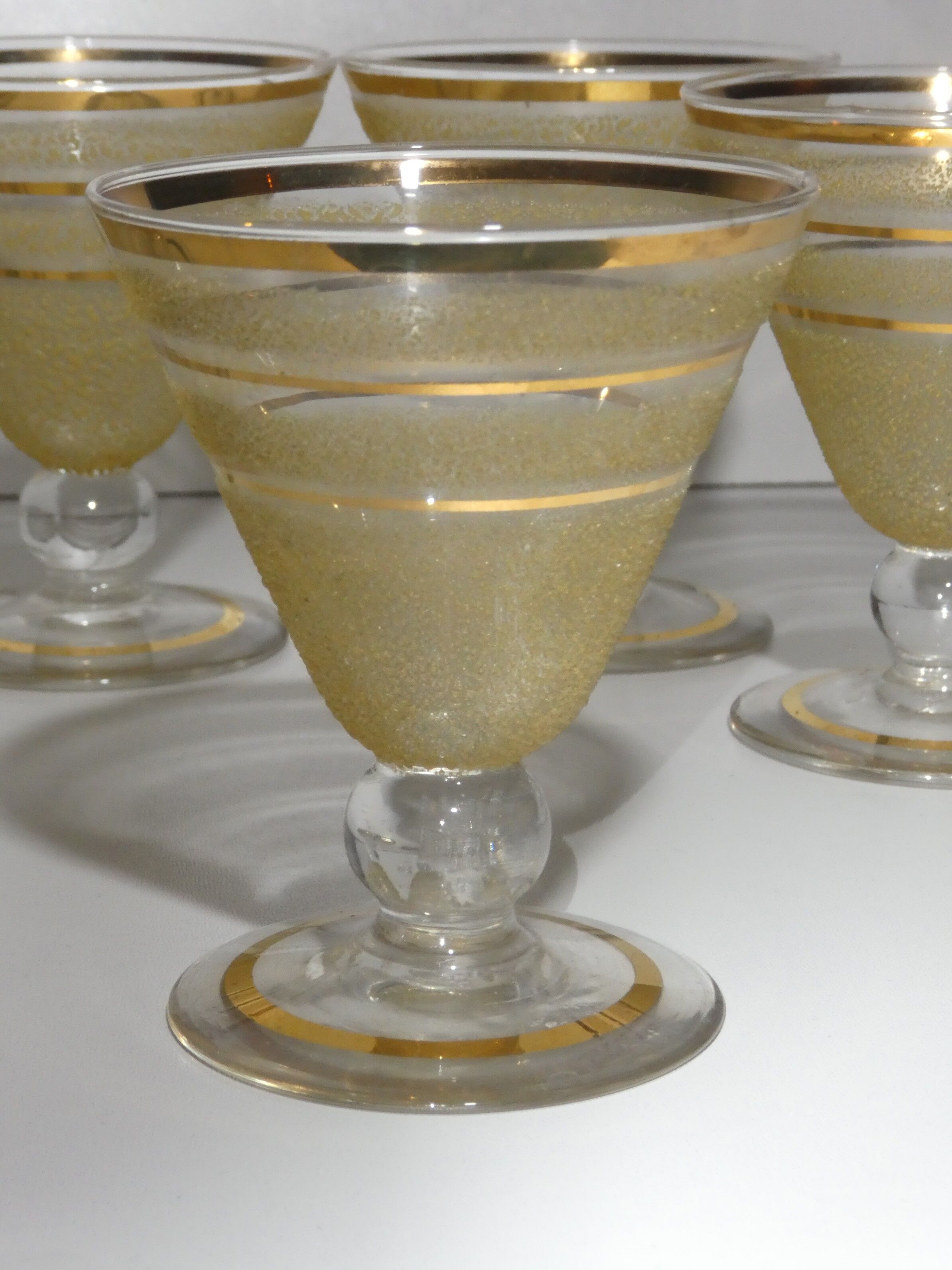 6 art deco glasses
