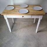 Old dining table Parisian farm kitchen occasional vintage Parisian office