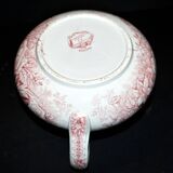 Pexonne earthenware vase/jug with a red floral rustic design