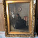 Oil on wood interior scene