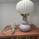 White globe table lamp