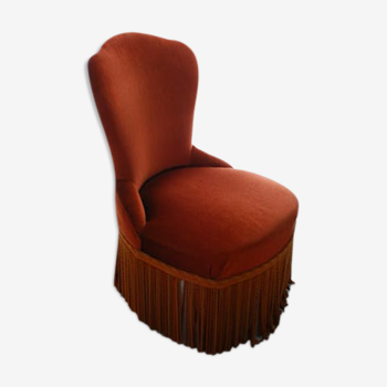 Fauteuil crapaud en velours années 60-70