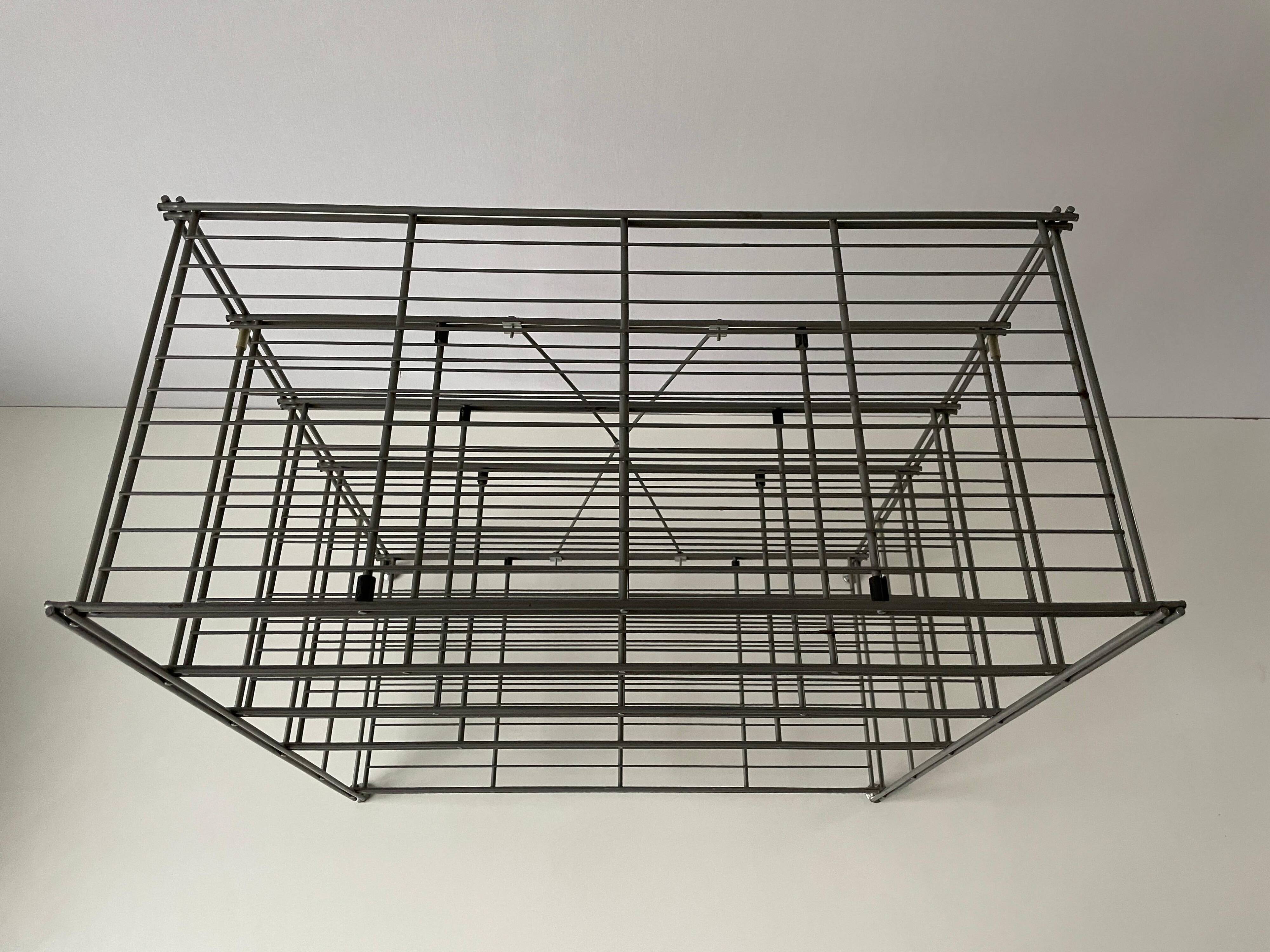 Free-standing industrial shelf with a metal structure, 4 shelves, 1960s, Germany.