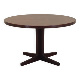 Round rosewood table, Danish design, 1970s, manufactured by Skovmand & Andersen