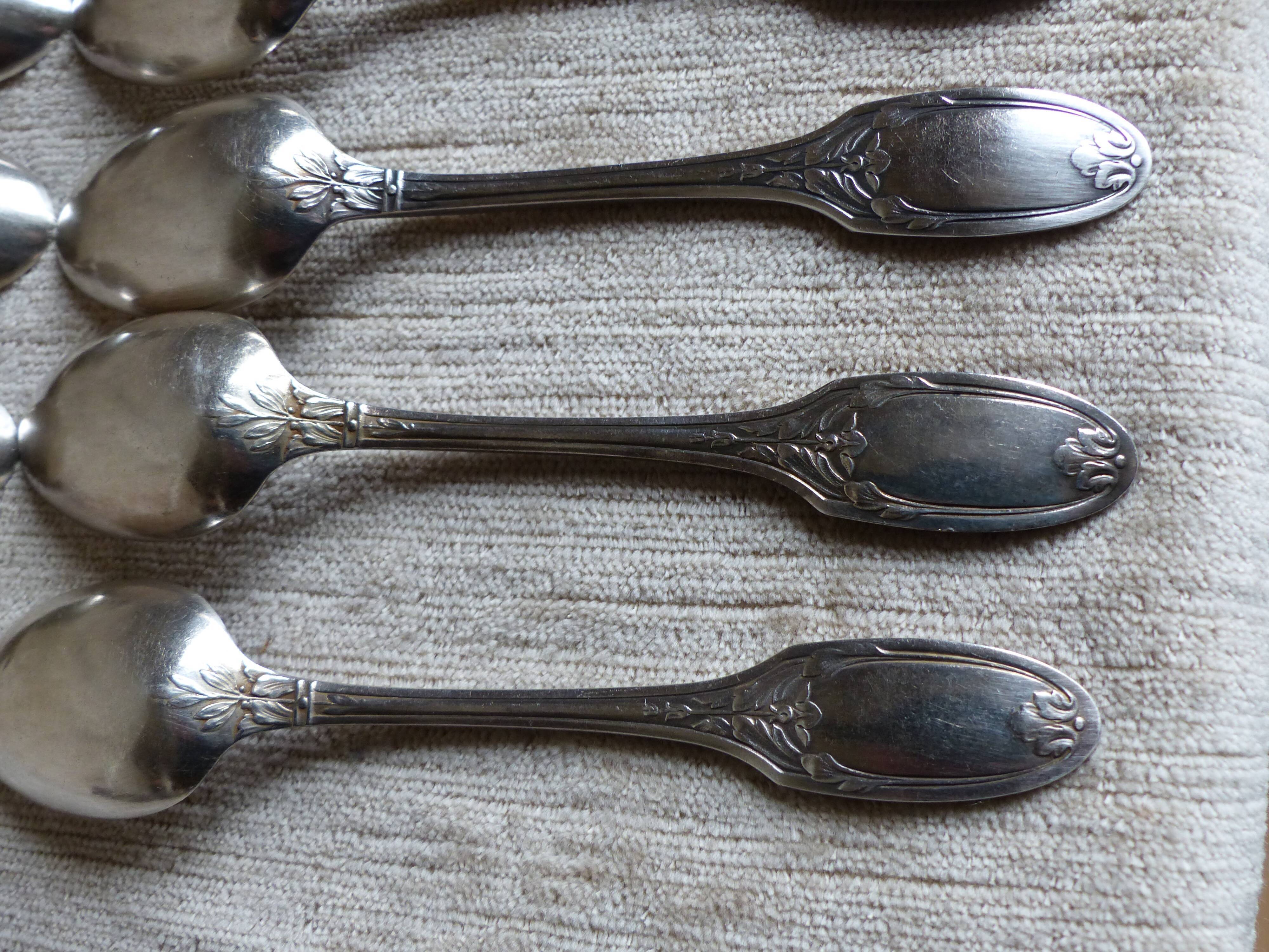 Small spoons Christofle model Marie Antoinette silver metal
