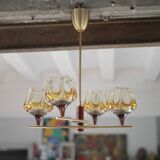 Vintage pendant light, Oberglass Austria glass pendant light, Murano style