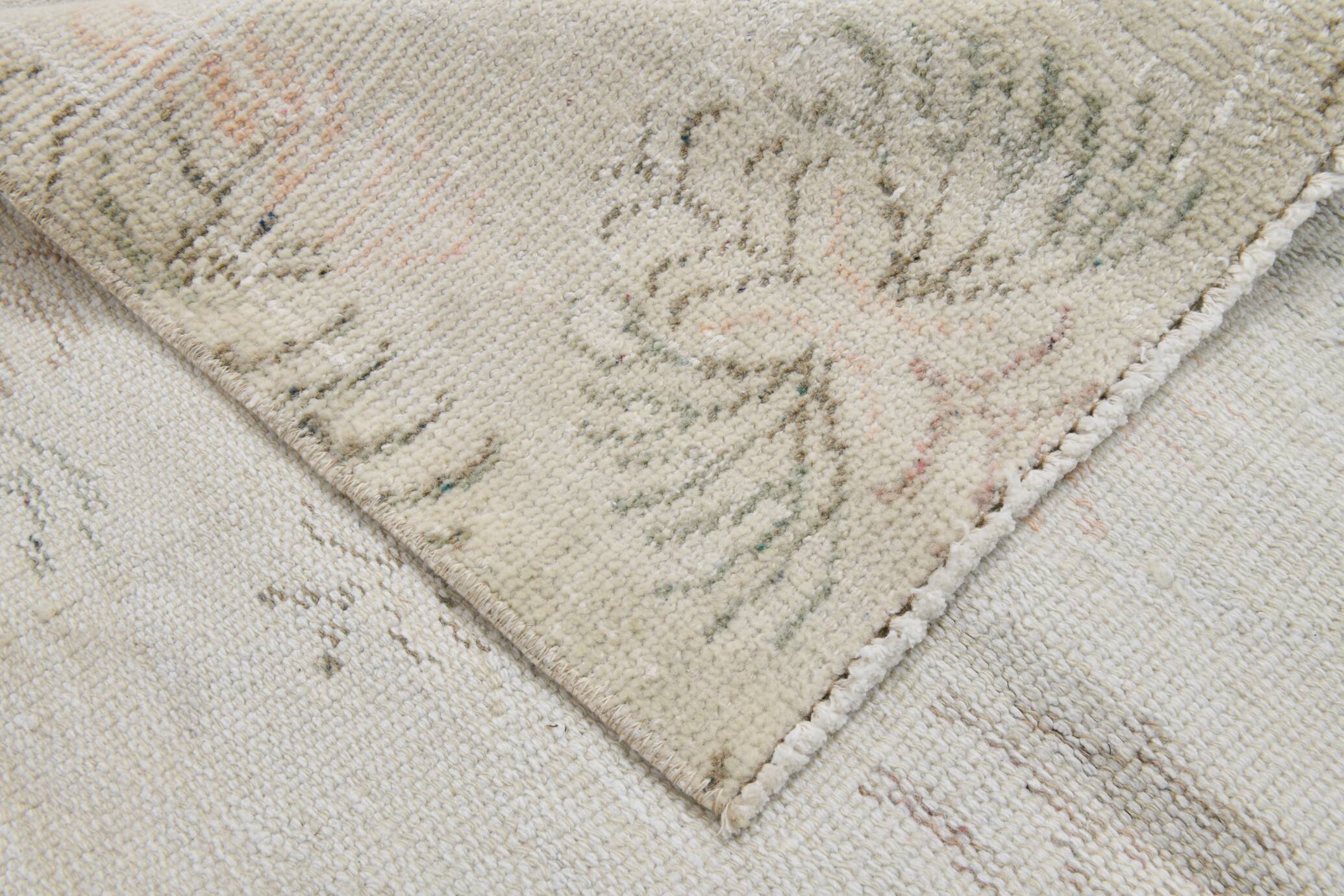 6x8 Cream Brown Floral Vintage Area Rug, 181x261Cm SK 21812