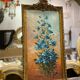 Tableau fleurs bleues