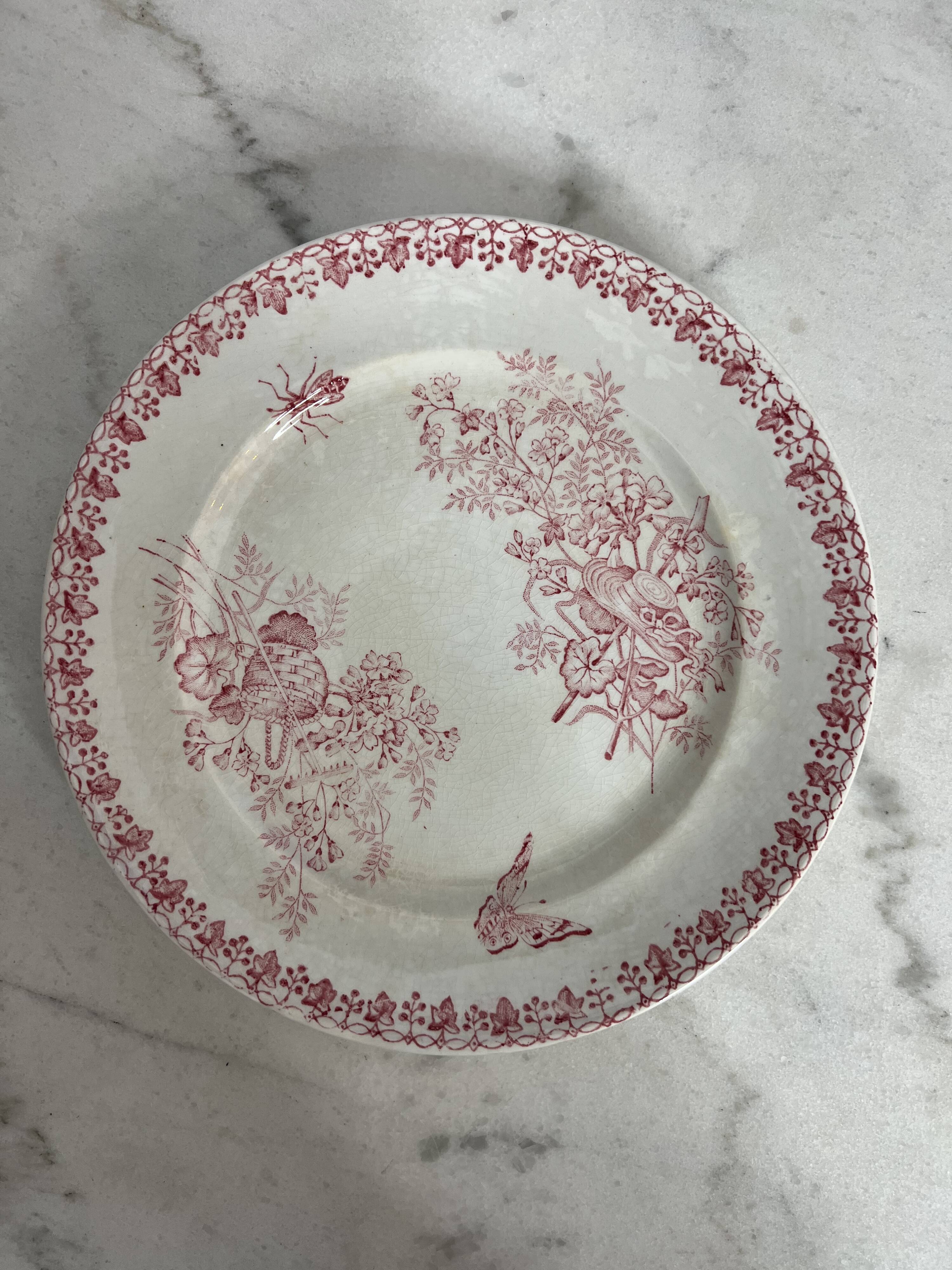 Set of 5 flat plates Terre de Fer Onnaing Moisson