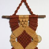 Vintage wall decoration, crochet and macramé