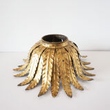 Wall lamp or ceiling lamp flower in gilded metal