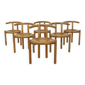 6x Chaises de salle à manger en pin par Rainer Daumiller, 1970