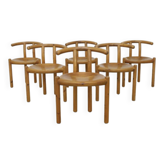 6x Dining Chair in Pinewood by Rainer Daumiller, 1970s